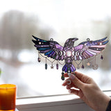Moon Phrase Raven Window Decor - Personalized Witch Window Hanging Suncatcher Ornament