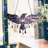 Moon Phrase Raven Window Decor - Personalized Witch Window Hanging Suncatcher Ornament