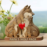 Papa Wolf Pack - Personalized Father Shaped Wooden Puzzle