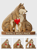 Papa Wolf Pack - Personalized Father Shaped Wooden Puzzle