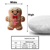 Gingerbread Merry Christmas - Personalized Family Shaped Pillow