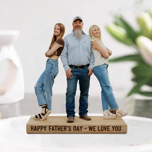 Custom Father and Son Personalized Figurine Statue - Best Dad Ever Nameplate Keepsake - Unique Father's Day Desk Ornament Gift