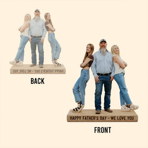 Custom Father and Two Sons Personalized Figurine Statue - Best Dad Ever Nameplate Keepsake - Unique Father's Day Desk Ornament Gift