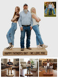 Custom Black Father and Son Personalized Figurine Statue - Best Dad Ever Nameplate Keepsake - Unique Father's Day Desk Ornament Gift