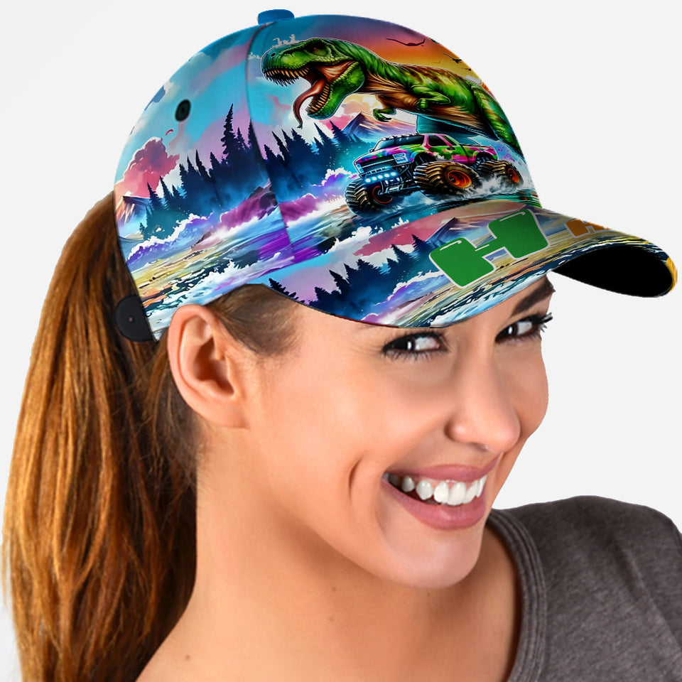 Dinosaurus And Monster Truck Custom Letter Alphabet - Personalized Kid Classic Cap