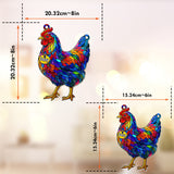 Stunning Chicken And Rooster - Personalized Chicken Window Hanging Suncatcher Ornament