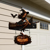 Welcome To The Witch House - Personalized Witch Wooden Wall Mount Sign