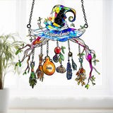 Grandma Mom Witch Hat - Personalized Grandma Window Hanging Suncatcher With Custom Charms