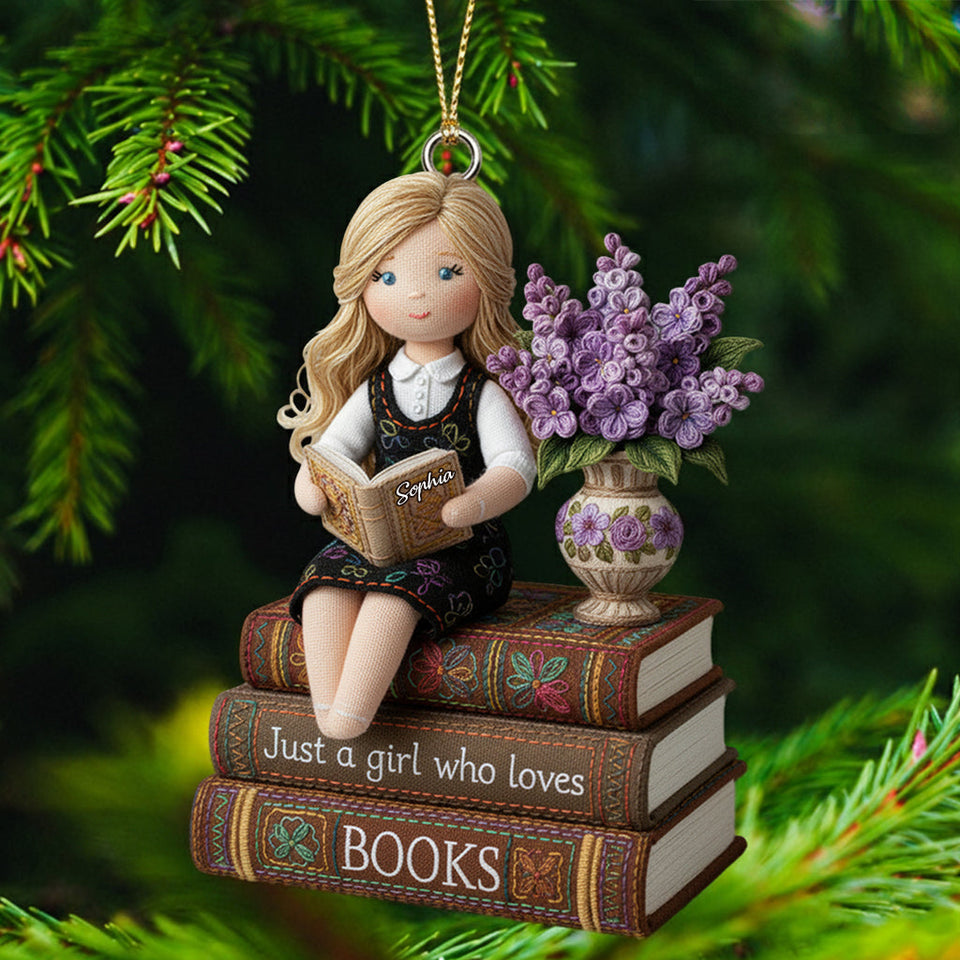 Just a Girl Who Loves Books - Personalized Book Ornament