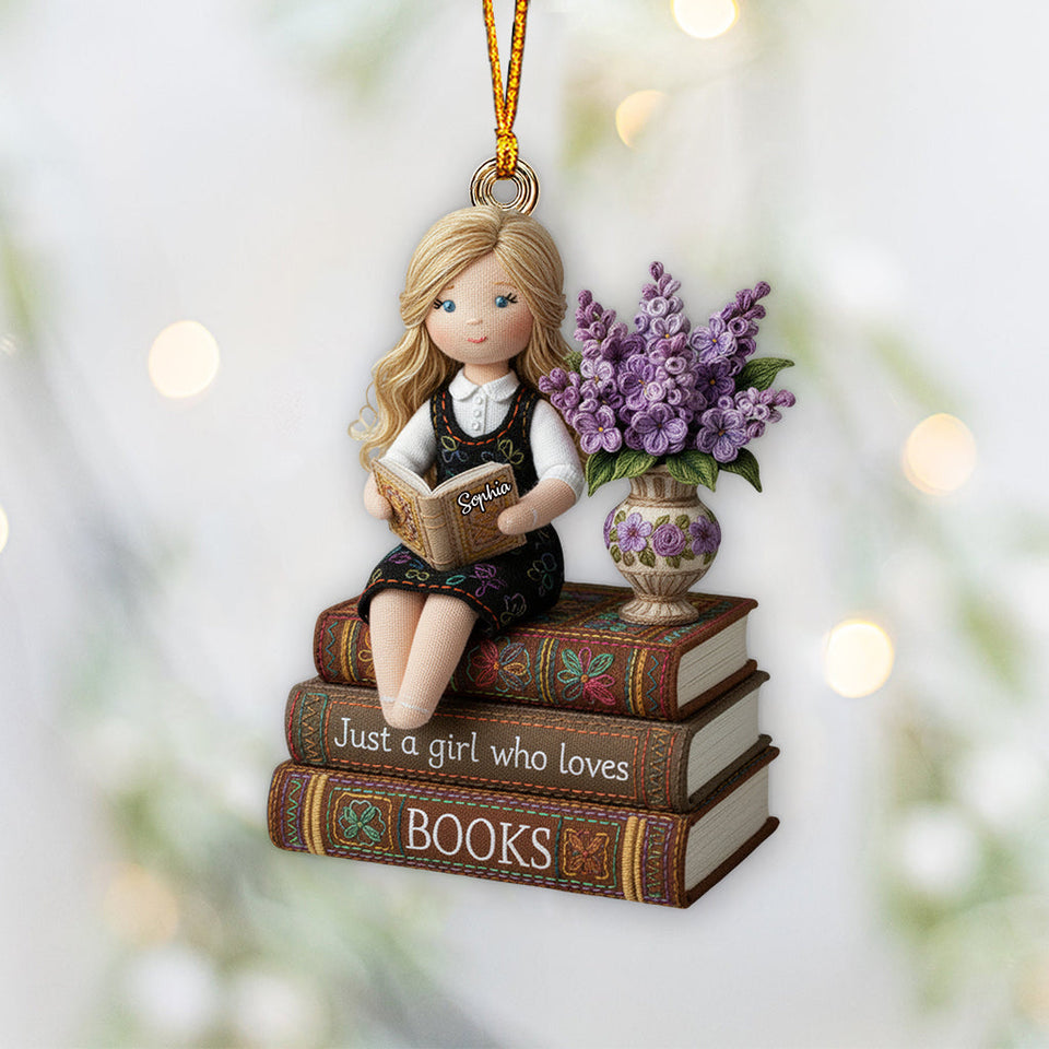 Just a Girl Who Loves Books - Personalized Book Ornament
