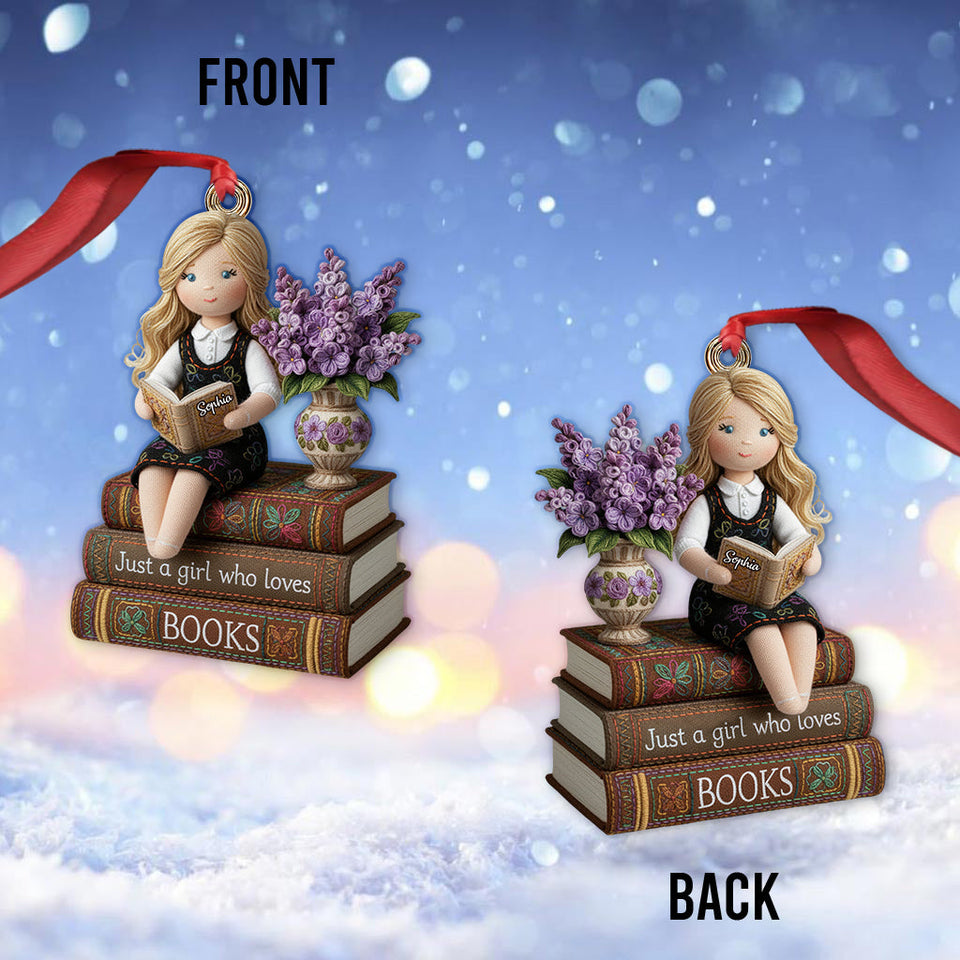 Just a Girl Who Loves Books - Personalized Book Ornament