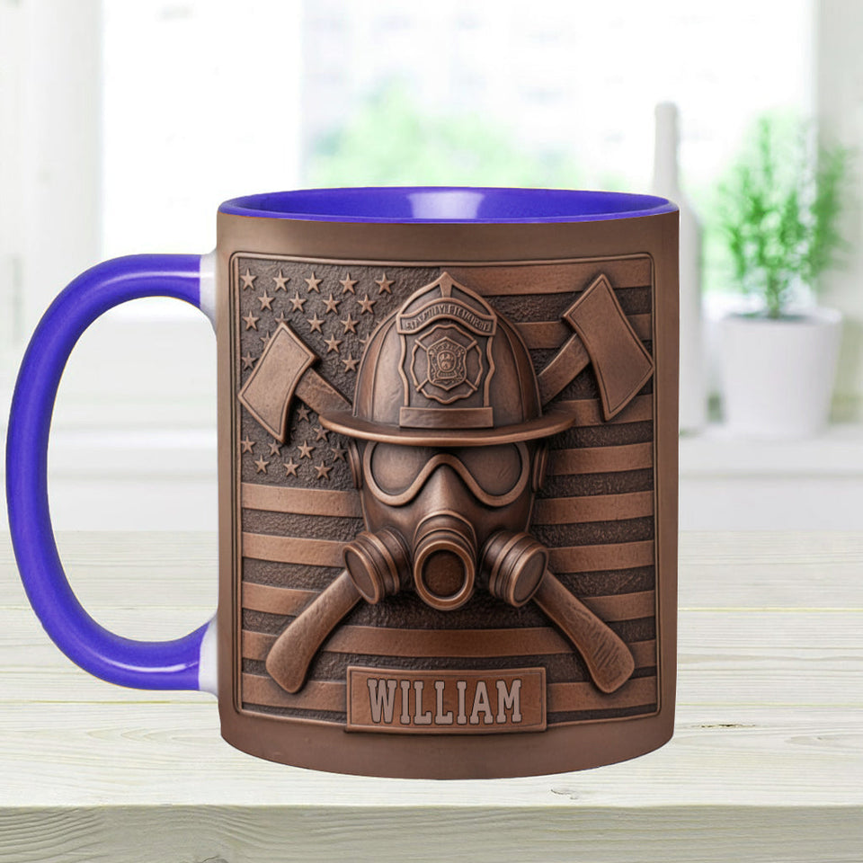 Proud Firefighter - Personalized Firefighter Accent Mug