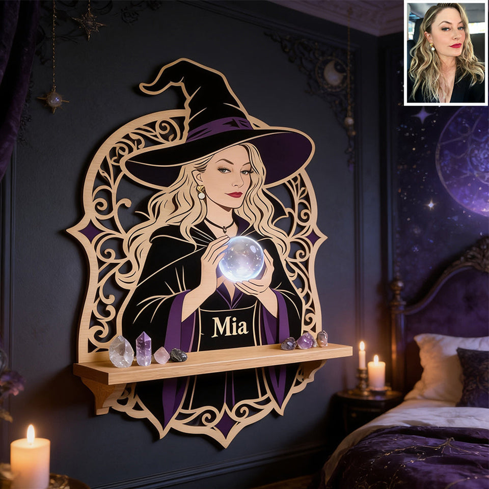 Be A Witch - Personalized Witch Wooden Floating Shelf