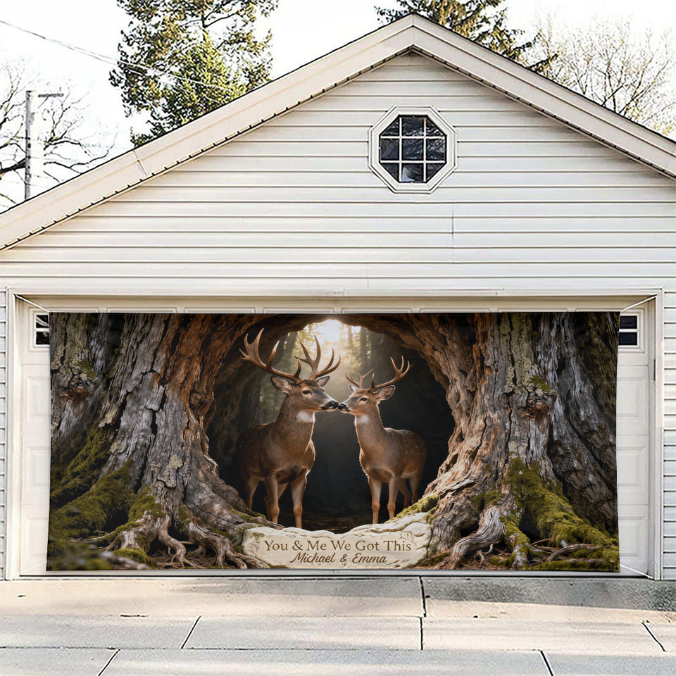 You & Me We Got This - Personalized Hunting Garage Door Banner