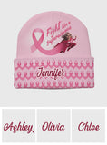 Fight Like a Superwoman, Breast Cancer Awareness - Personalized Breast Cancer Awareness Beanie Hat