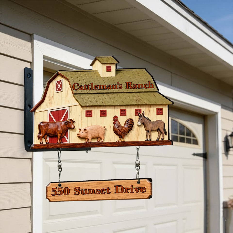 Farm Life - Personalized Farmer Wooden Wall Mount Sign