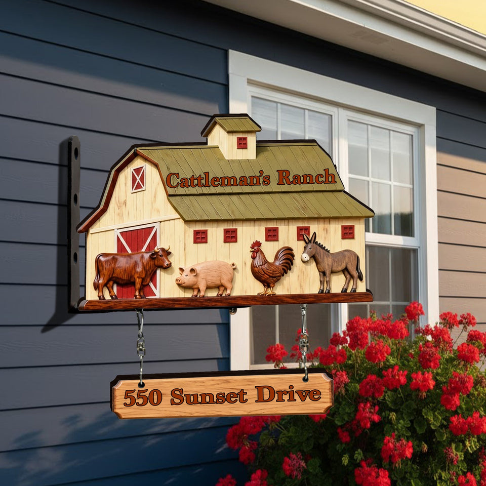 Farm Life - Personalized Farmer Wooden Wall Mount Sign