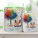 Mother And Daughter Forever Linked Together - Personalized Mother Accent Mug