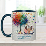 Mother And Daughter Forever Linked Together - Personalized Mother Accent Mug