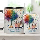 Mother And Daughter Forever Linked Together - Personalized Mother Accent Mug