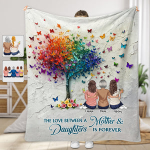 Mother And Daughter Forever Linked Together - Personalized Mother Blanket