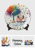 Mère et fille liées à jamais - Assiette ronde en céramique personnalisée pour maman