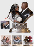 Personalized Black Couple 5th Anniversary Custom Shaped Acrylic Plaque - Custom 2021 Wood Milestone Gift for Husband, Wife Table Decor