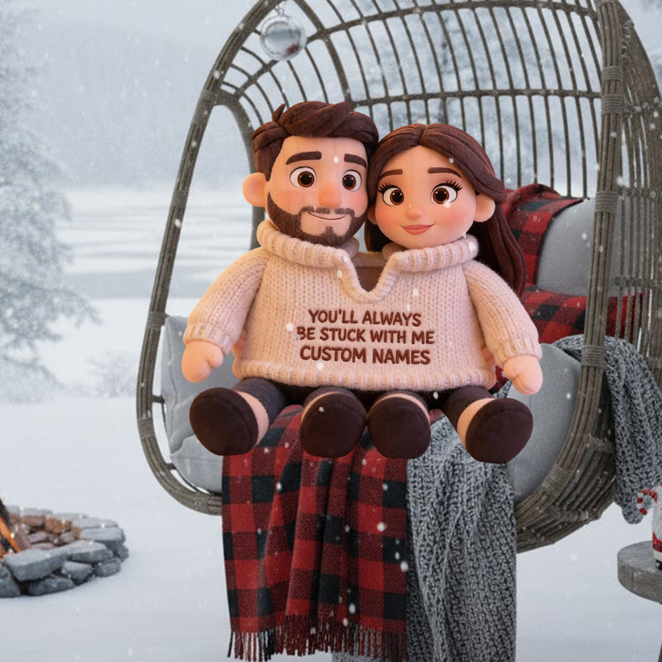 Personalized Older Latino Couple Pixar Style Custom Shaped Faux Fur Pillow - Cute Cartoon Hispanic Anniversary Gift Bed Decor