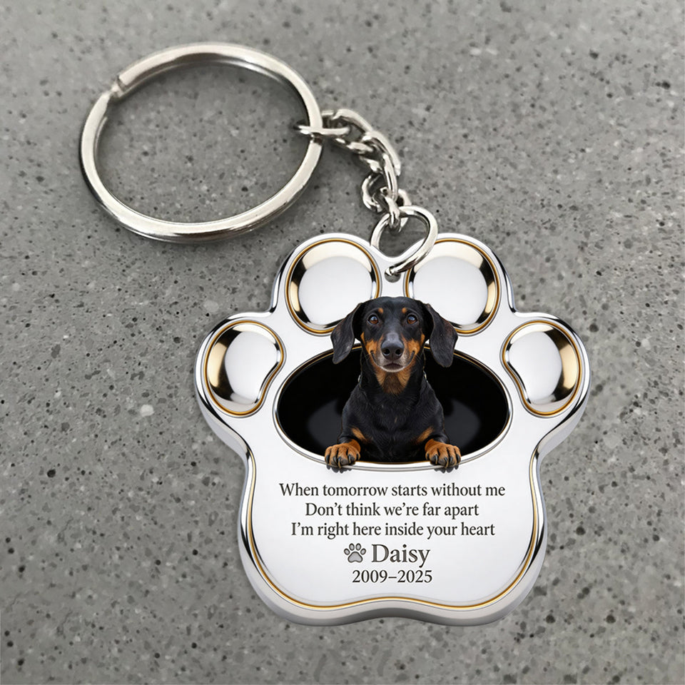Memorial Paw - Personalized Dog Keychain