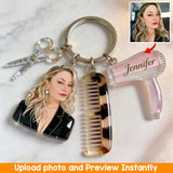 Proud Hairdresser - Personalized Hairdresser Keychain With Charms