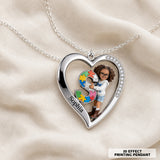 Autism Letter - Personalized Autism Awareness Shaped Metal Pendant Necklace
