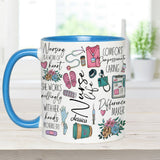Nursing Is A Work Of Heart - Personalized Nurse Accent Mug