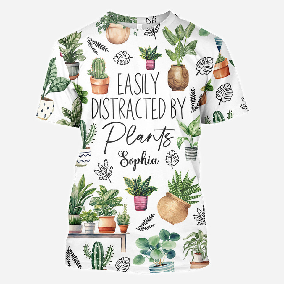 Easily Distracted By Plants - Personalized Gardening All Over Shirt