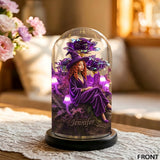 Enchanted Forest Mushroom - Personalized Witch Glowing Roses Glass Dome