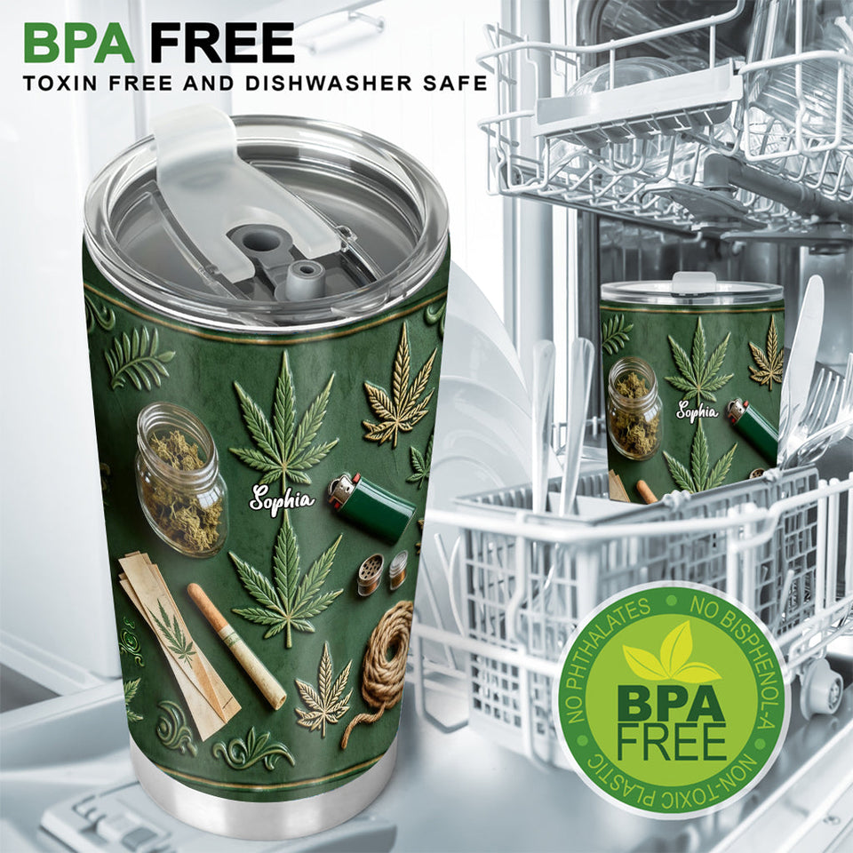 Green Magic Leaf - Personalized Weed Tumbler