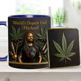 World's Dopest Dad - Personalized Weed Accent Mug & Coaster