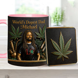 World's Dopest Dad - Personalized Weed Accent Mug & Coaster