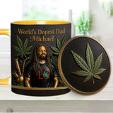 World's Dopest Dad - Personalized Weed Accent Mug & Coaster