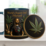 World's Dopest Dad - Personalized Weed Accent Mug & Coaster