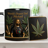 World's Dopest Dad - Personalized Weed Accent Mug & Coaster