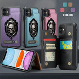 Gothic Floral Skull - Personalized Skull Wallet Phone Case