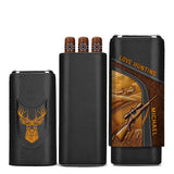 Love Hunting Gift For Dad Grandpa Husband - Personalized Hunting Leather Cigar Humidor Case