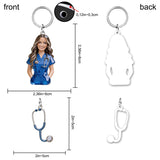 Custom Any Photo Gift For Nurse - Personalized Nurse Keychain With Charms