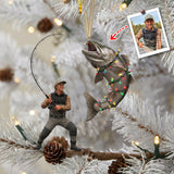 Hooked on Christmas - Personalized Fishing Ornament
