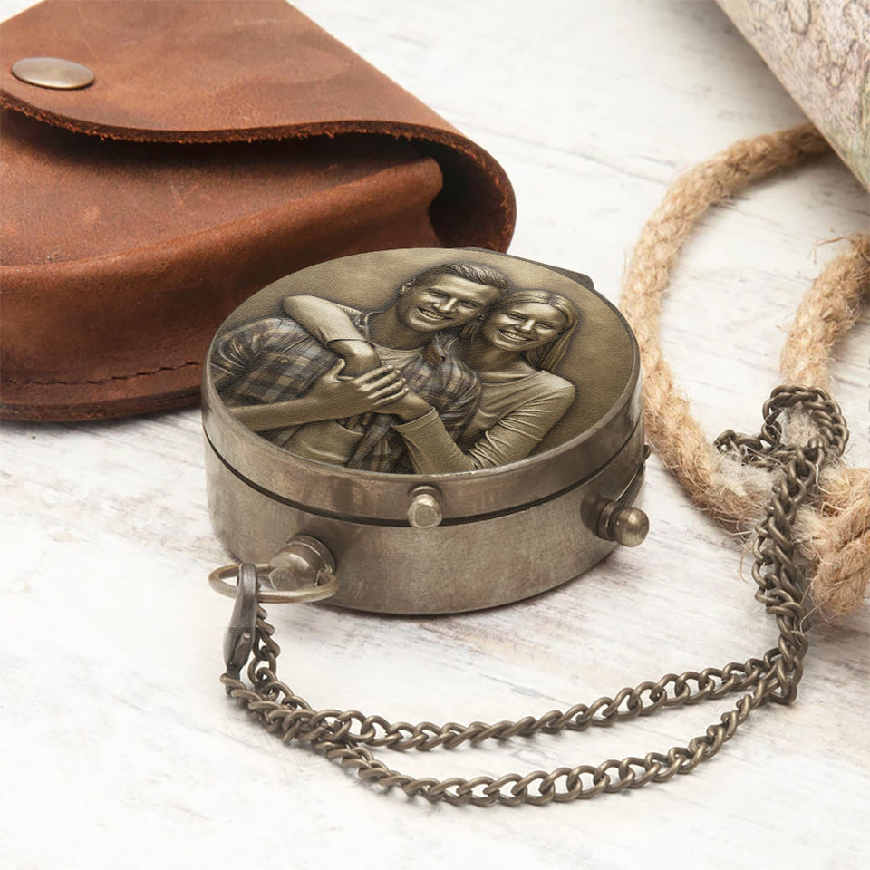 I Will Find You In Every Lifetime - Personalized Couple Compass