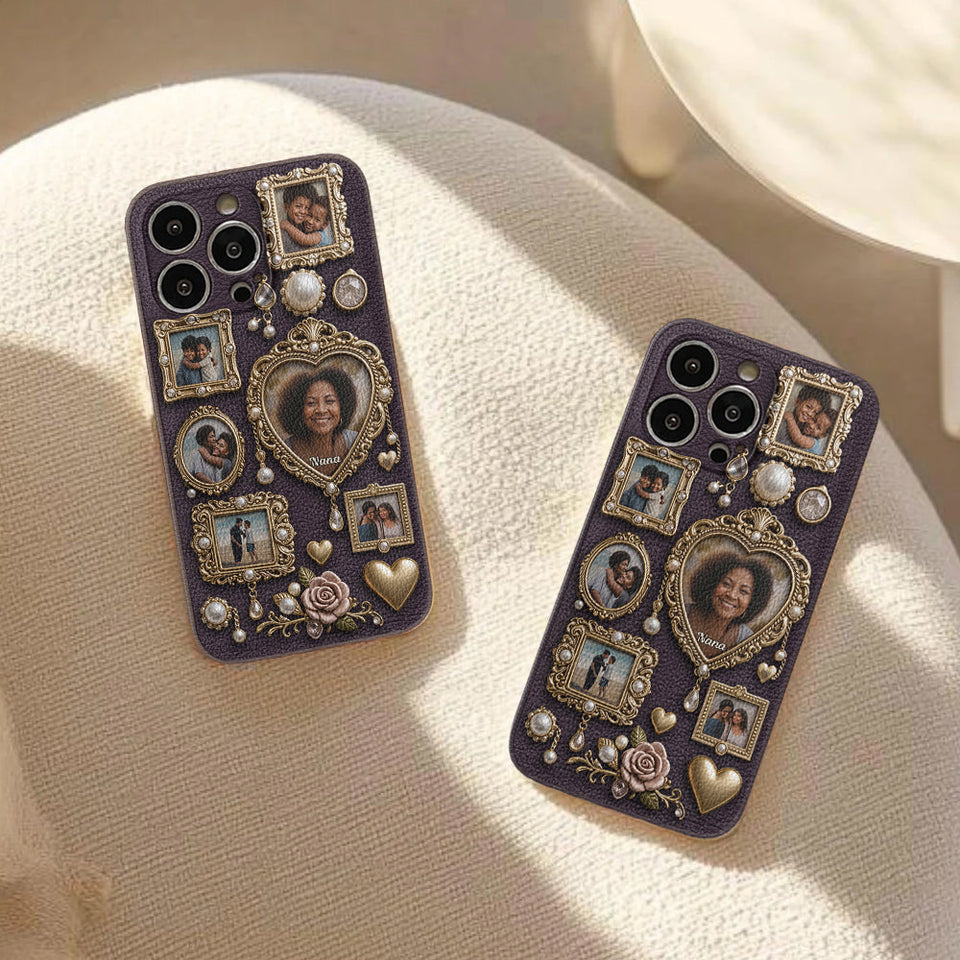 Grandma's Cute Little Museum - Personalized Grandma Leather Phone Case