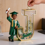 Saving For The Future - Personalized Graduation Wooden Piggy Bank