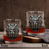Honor Serve Protect - Personalized Police Officer Gun Decanter With Whiskey Glass