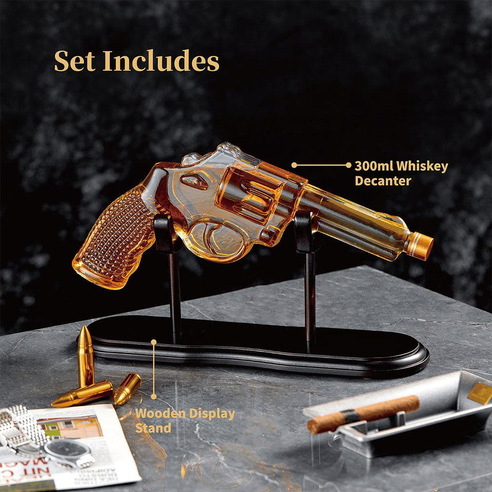 Honor Serve Protect - Personalized Police Officer Gun Decanter With Whiskey Glass