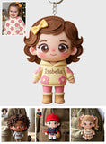 Custom Cute Felt Fabric Styled Doll, Custom From Any Photo - Personalized Kid Keychain